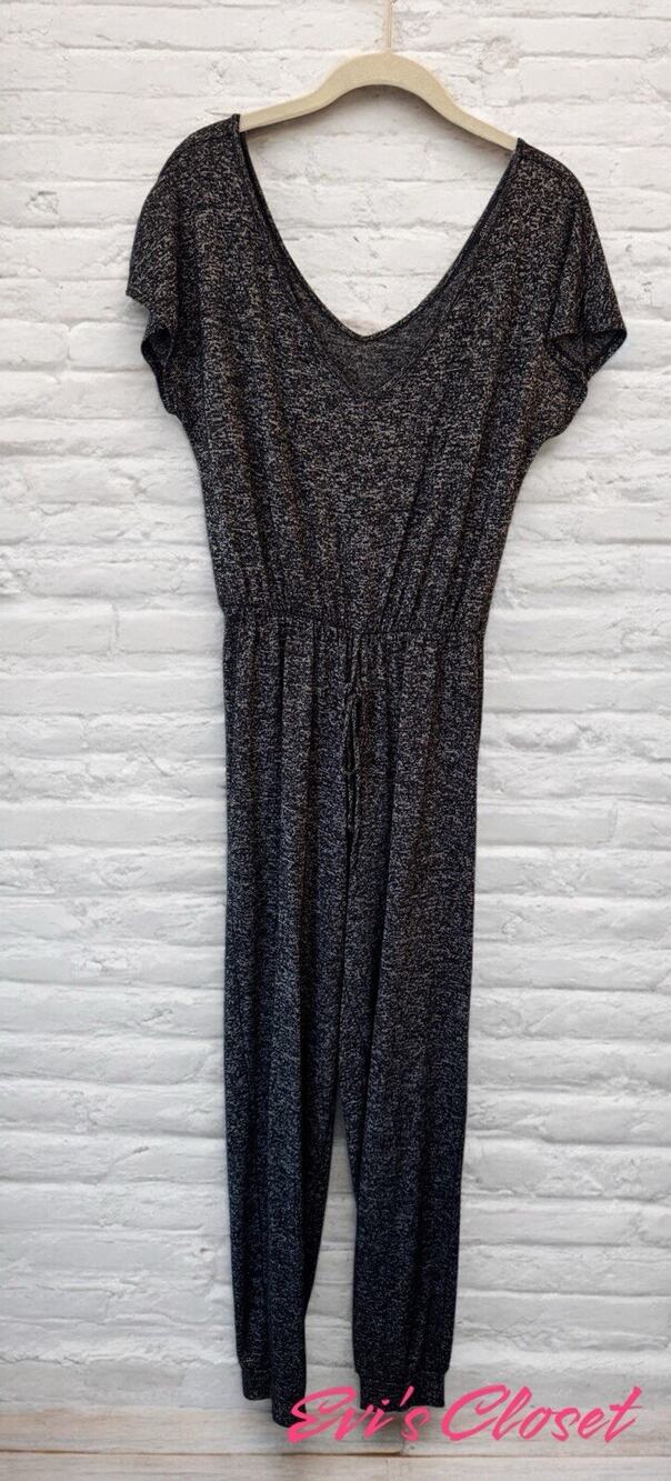 Gemstone Women's One Piece  Lounge Romper Jumpsuit  Sz M Cozy Soft Charcoal
